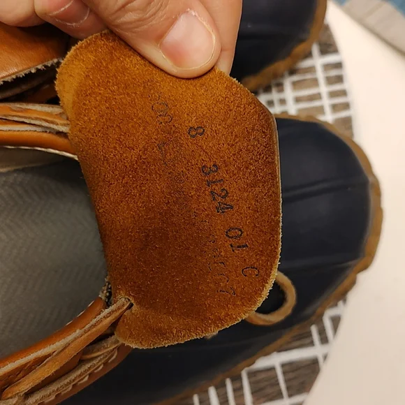 💐 Vintage GUC L.L. Bean Bean Boot 🥾 Rubber Duck Boots, Leather Trim, Navy, 8 - Picture 7 of 11